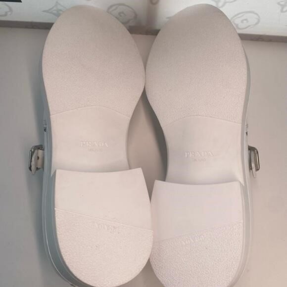 New Authentic PRADA  Spazzolato Mens Mary Jane T Strap 40mm Loafers - Picture 8 of 10